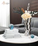 Tượng trang trí thuỷ tinh thổi thủ công tạo hình sóng xanh