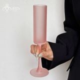 Ly champagne hồng thuỷ tinh mờ