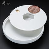 Khay trà bằng gốm sứ hình tròn thiết kế thoát nước tiện dụng