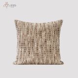 Gối vải hoạ tiết đan sọc tone nâu beige