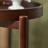 Xe đẩy dáng tròn 2 tầng bằng gỗ