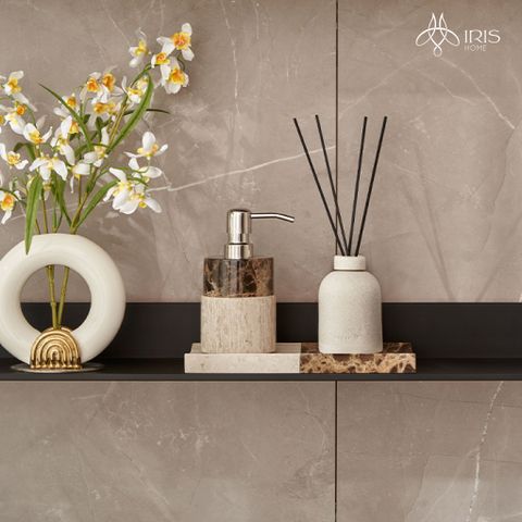 Bộ vệ sinh đá marble màu nâu