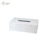 Bộ đồ dùng nhà tắm đá marble hoạ tiết terazzo trắng