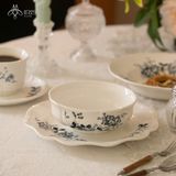 Bộ bát đĩa gốm sứ hoạ tiết hoa văn xanh