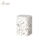 Bộ đồ dùng nhà tắm đá terrazzo trắng vân vàng cam