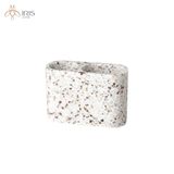 Bộ đồ dùng nhà tắm đá terrazzo trắng vân vàng cam