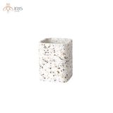 Bộ đồ dùng nhà tắm đá terrazzo trắng vân vàng cam