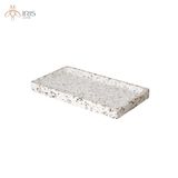 Bộ đồ dùng nhà tắm đá terrazzo trắng vân vàng cam