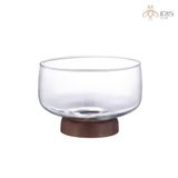 Âu đựng hoa quả thuỷ tinh đế gỗ