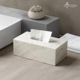 Bộ vệ sinh đá travertine màu trắng