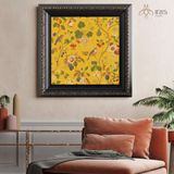 Tranh in trên canvas nội dung chim và hoa lá