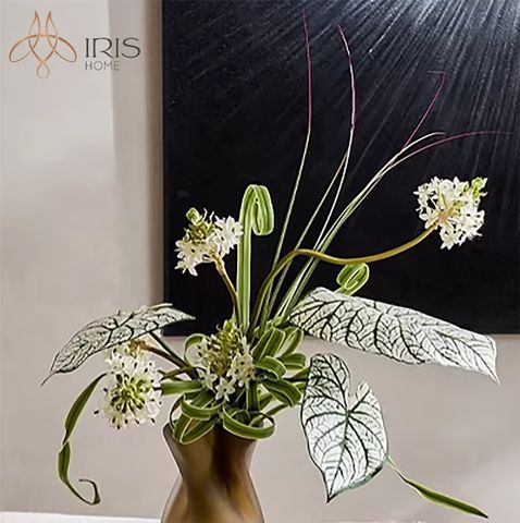 Bó hoa giả trầu bà và hoa sao mặt trời