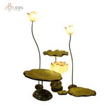 Đèn ngoài trời tạo hình bông sen nụ bằng resin