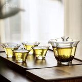 Chén khải pha trà có nắp hình hoa 4 cánh 160ml