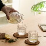 Bộ bình nước thuỷ tinh hoạ tiết kim cương  Bộ 1 bình 2 cốc