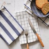 Khăn ăn cotton hoạ tiết kẻ sọc và kẻ ô