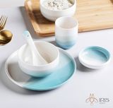 Cốc cắm đũa gốm sứ gradient xanh da trời