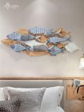 Decor treo tường tạo hình đàn cá gỗ