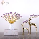 Tượng trang trí đồng kết hợp đá thạch anh tím