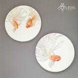 Tranh gỗ tròn hình cá