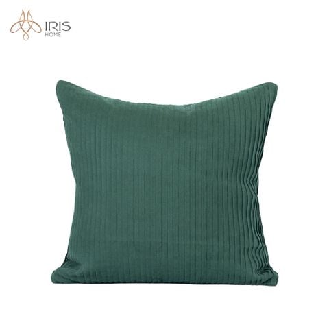 Gối vải xếp li xanh polyester