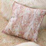 Gối vải chenille họa tiết hoa lá