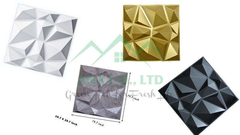  Mẫu Diamond - Tấm ốp tường 3D sợi tre 