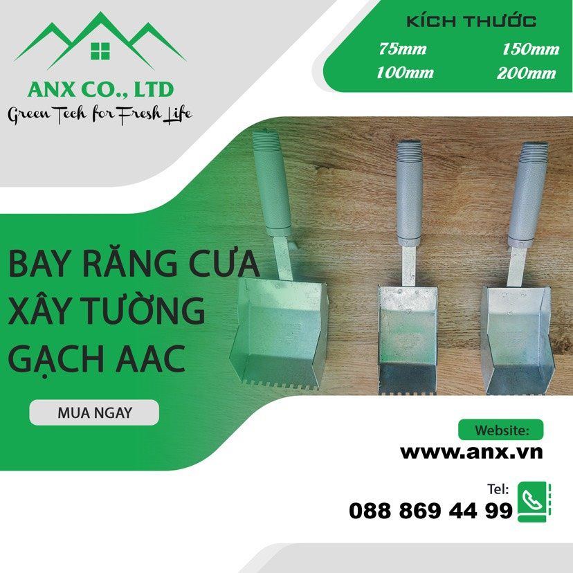  Bay Xây Răng Cưa Xây Tường Gạch AAC Bê Tông Khí Chưng Áp 