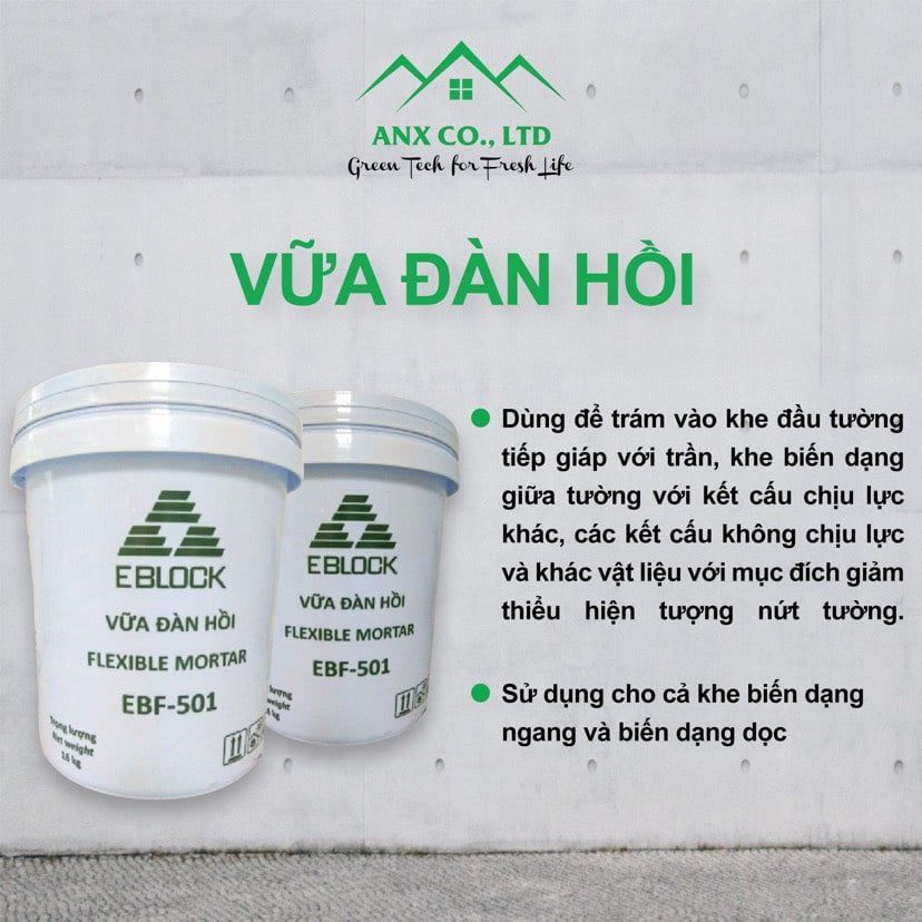  Vữa Đàn Hồi EBF-501 Trám Trét Khe Hở Vết Nứt Của Tường Xây 