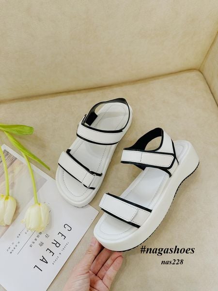  SANDAL NAGASHOES  HAI QUAI KHÓA DÁN VIỀN MÀU 4P NAS228 