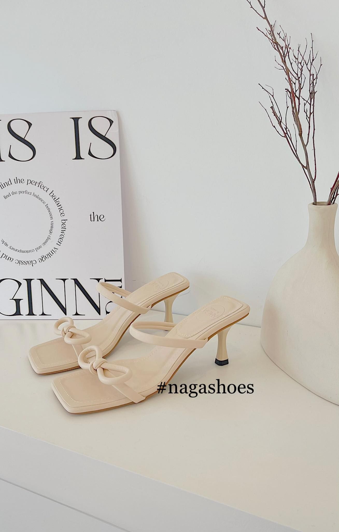  DÉP NAGASHOES HAI QUAI NGANG THẮT NƠ  7P NAD265 