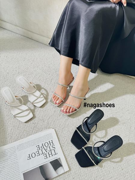  DÉP NAGASHOES HAI QUAI ĐÍNH ĐÁ GÓT NHỌN 7P  NAD276 