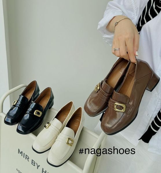  GIÀY BÚP BÊ NAGASHOES MŨI VUÔNG KHÓA VUÔNG 4P  NAB75 