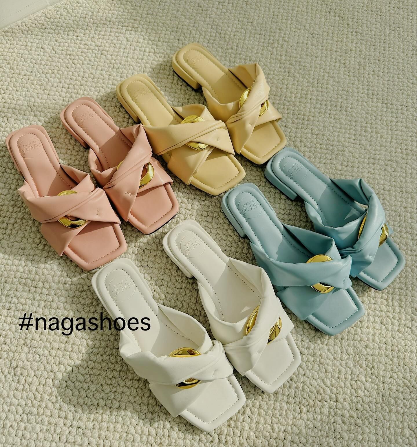  DÉP NAGASHOES QUAI XOẮN PHỐI KHÓA VÀNG NAD290 