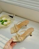  DÉP NAGASHOES MŨI VUÔNG PHỐI QUAI THẮT NƠ 7P NAD294 