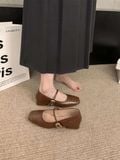  GIÀY BÚP BÊ NAGASHOES MŨI VUÔNG PHỐI KHÓA 3P NAB86 