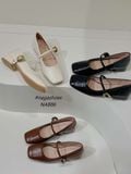 GIÀY BÚP BÊ NAGASHOES MŨI VUÔNG PHỐI KHÓA 3P NAB86 