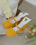  GIÀY BÚP BÊ NAGASHOES MŨI VUÔNG QUAI NGANG ĐÍNH HỌA TIẾT HOA NAB104 