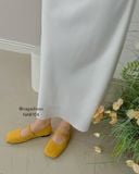  GIÀY BÚP BÊ NAGASHOES MŨI VUÔNG QUAI NGANG ĐÍNH HỌA TIẾT HOA NAB104 