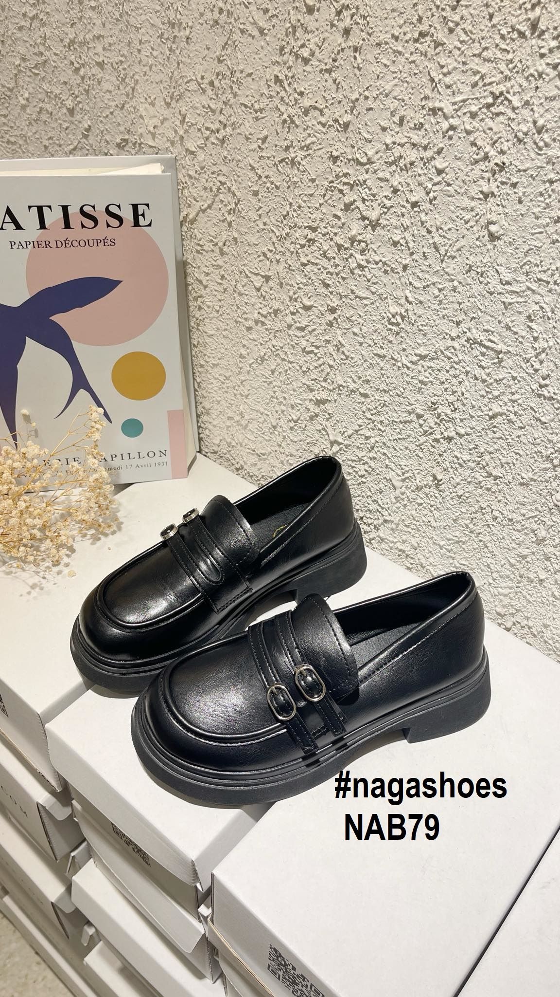  GIÀY LOAFER NAGASHOES  HAI QUAI NGANG ĐÍNH KHÓA 4P NAB79 