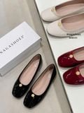  GIÀY BÚP BÊ NAGASHOES DA BÓNG VIỀN NHUNG ĐÍNH HOA KIM LOẠI NAB101 
