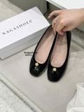  GIÀY BÚP BÊ NAGASHOES DA BÓNG VIỀN NHUNG ĐÍNH HOA KIM LOẠI NAB101 