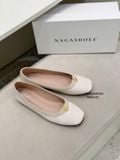  GIÀY BÚP BÊ NAGASHOES DA BÓNG VIỀN NHUNG ĐÍNH HOA KIM LOẠI NAB101 