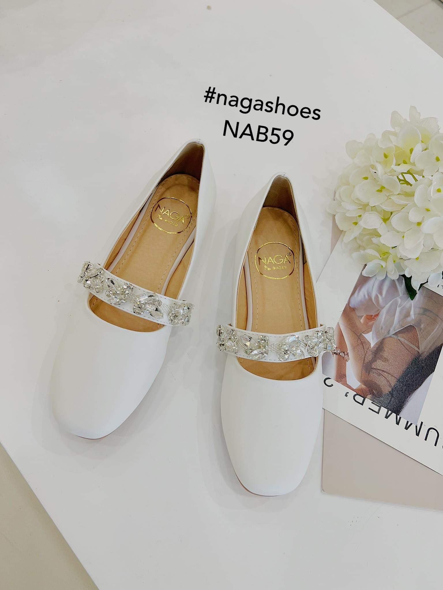  BÚP BÊ NAGASHOES PHỐI QUAI NGANG ĐÍNH DÂY ĐÁ NAB59 