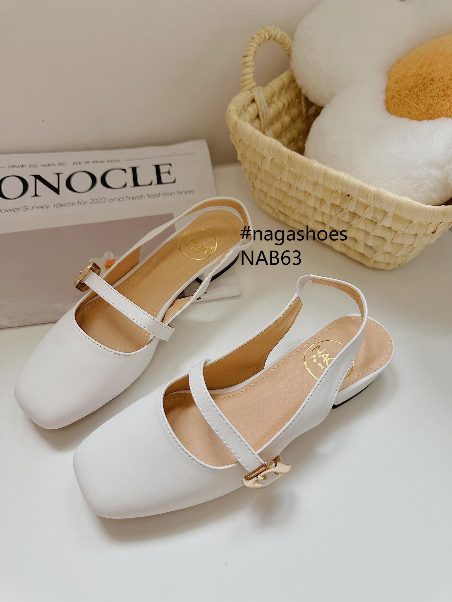  BÚP BÊ NAGASHOES BÍT MŨI PHỐI QUAI NGANG ĐÍNH KHÓA VUÔNG 2P NAB63 