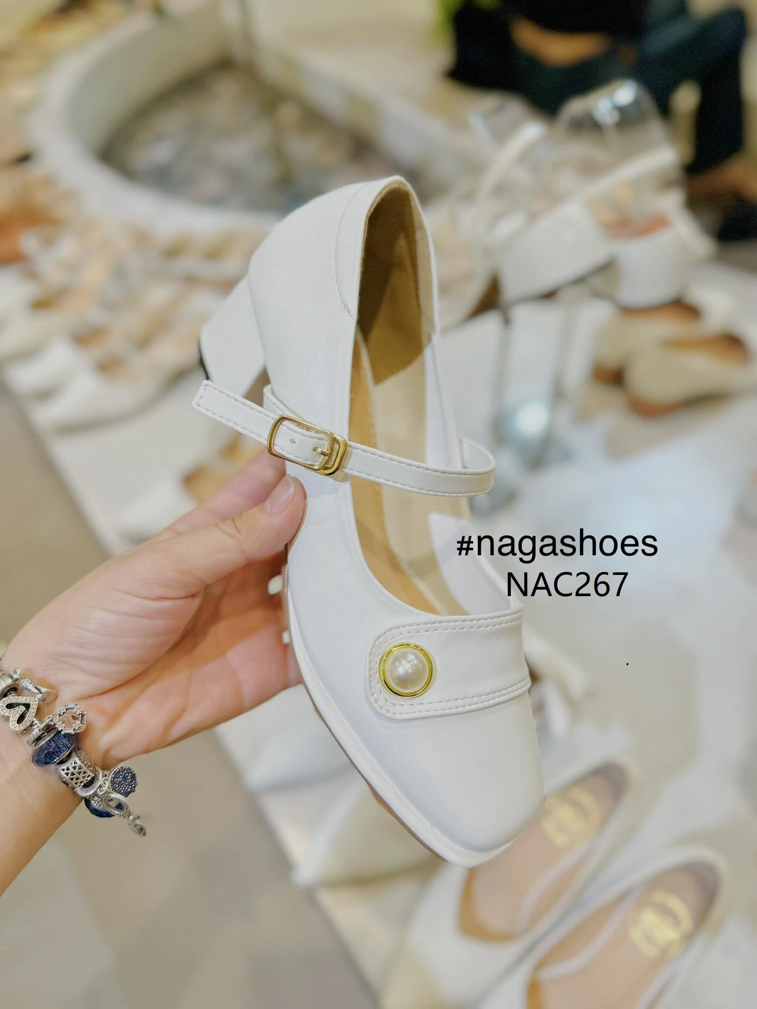  CAO GÓT MARY JANE NAGASHOES PHỐI NGỌC 4P NAC267 