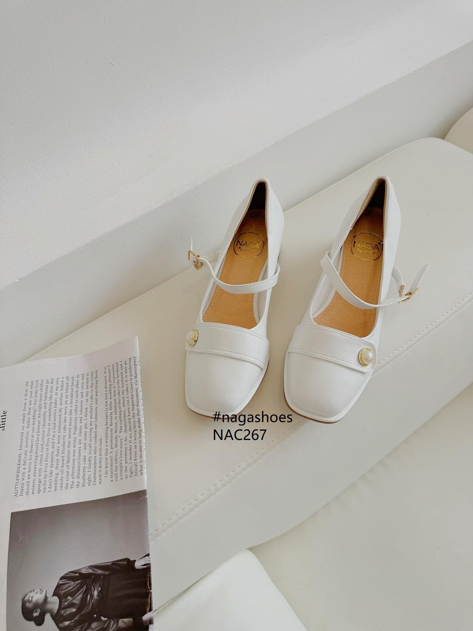  CAO GÓT MARY JANE NAGASHOES PHỐI NGỌC 4P NAC267 