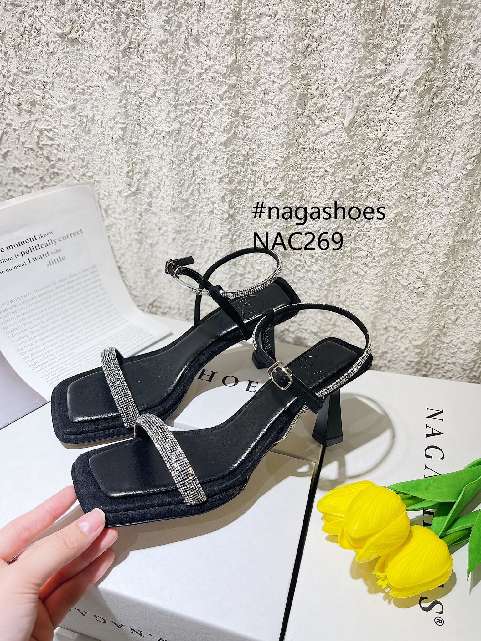  CAO GÓT NAGASHOES QUAI NGANG ĐÍNH ĐÁ GÓT NHỌN 7P NAC269 