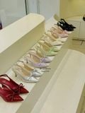  CAO GÓT NAGASHOES DA BÓNG MŨI NHỌN ĐÍNH NƠ  7P NAC310 