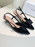  CAO GÓT NAGASHOES DA BÓNG ĐÍNH NƠ BẢN TO GÓT KIM LOẠI 5P NAC322 